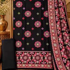 karandi 3 piece suit with karandi Emborided shawl